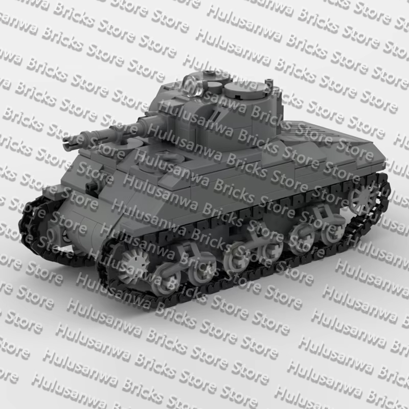 Lego Compatible Military Tank - Modellino di Carro Armato M4A3, Mattoncini